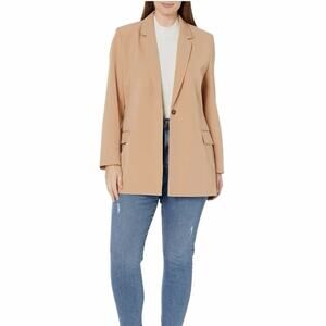The Drop Blazer Classic Tan Single-Button Jacket Notch Lapel Women’s Size XXL